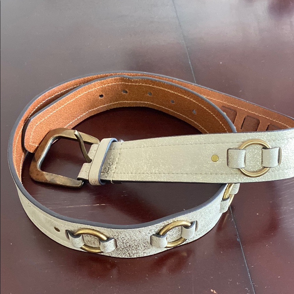 Lauren Ralph Lauren Gold Leather Belt with Classic Design size Large Preowned